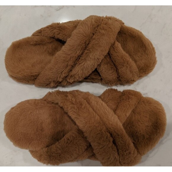 Women's ANINE BING Lizzie Faux Fur Slide in Camel Size 37 (US 7) WORN ONCE! - Picture 6 of 10